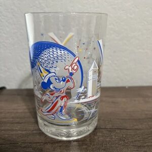 Disney Mickey Mouse Celebration Glass with Red and Blue Accents